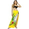 thumbnail image 3 of HAPPY BAY Women's Beachwear Summer Beach Bikini Wraps Sarong Wrap Skirt Bathing suit Swimsuit Swim Cover ups for Swimwear Coverups Women One Size Yellow, Hibiscus, 3 of 5
