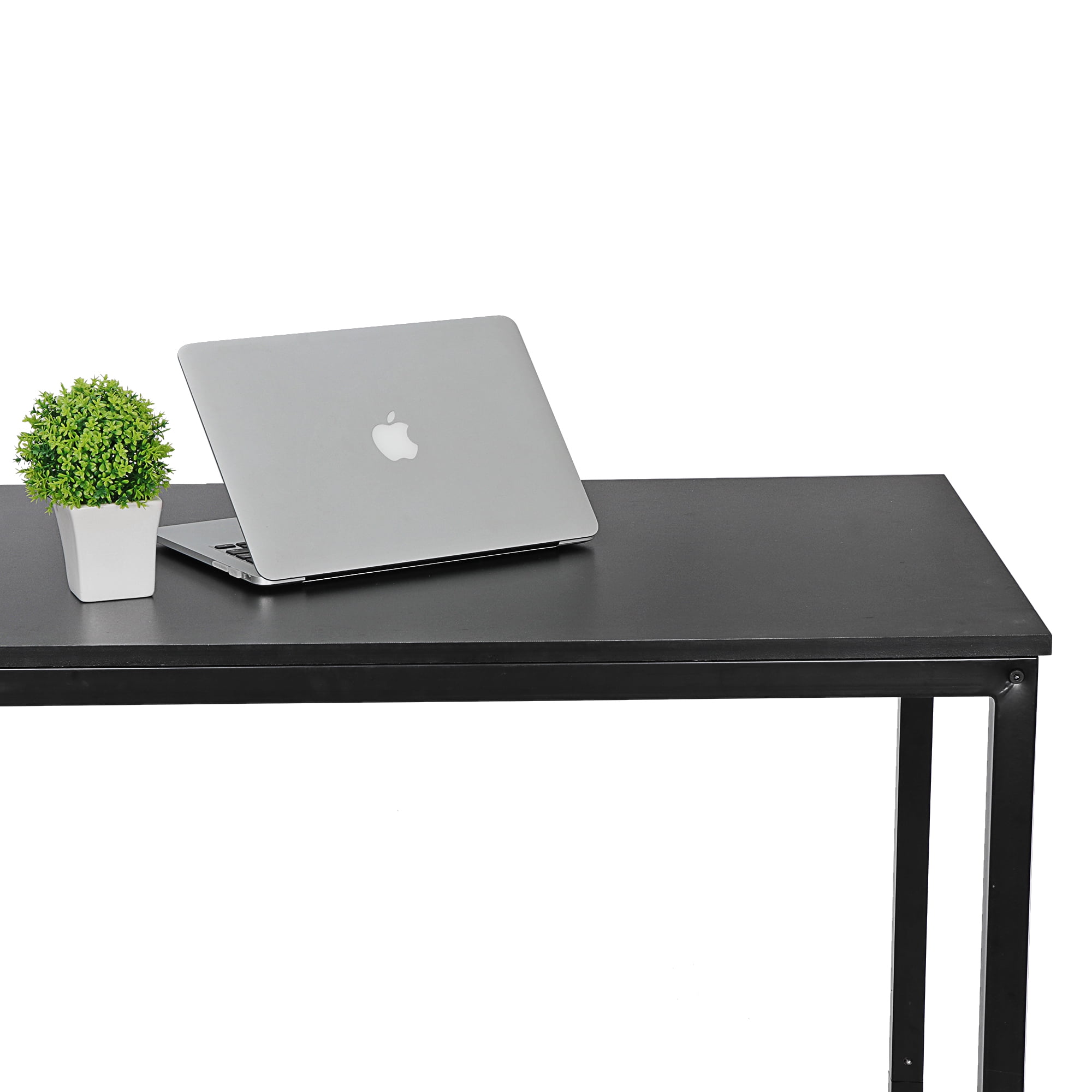 ZENY 47" Laptop Computer Desk Modern Modern Workplace Studio, Black Metal Frame