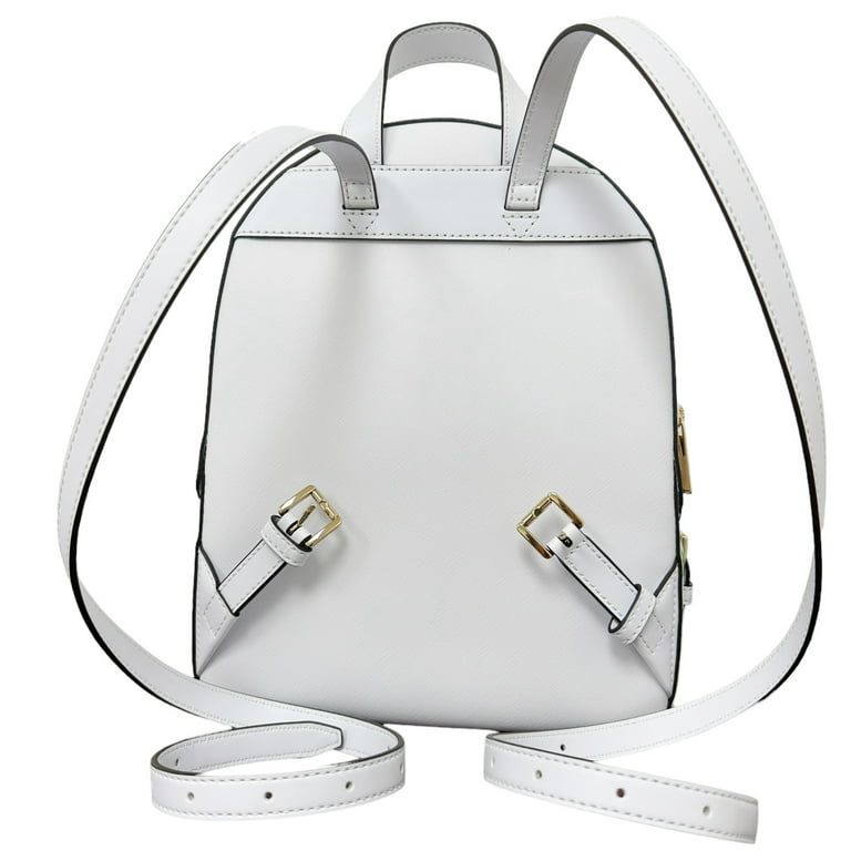 Michael Kors Women s Jet Set Travel Medium Backpack in Saffiano PVC Optic White Multi Walmart