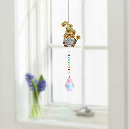 

Home Decor Diamond Painting Point Drill Wind Chime Pendant Handmade DIY Crystal Door Decoration Room Decor Wall Bedroom