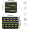 thumbnail image 3 of Mardi Gras Chevron Dish Drying Mat for Kitchen Counter, Ultra Absorbent Reversible Microfiber Dishes Drying Rack Pad Heat-resistant Mats , 16"x18", 3 of 7