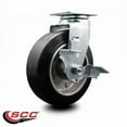 thumbnail image 2 of 6 Inch Rubber on Aluminum Swivel Caster with Roller Bearing and Brake SCC, 2 of 2