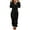 Black, variant on Jumpsuits Pajamas Solid Color Keep Warm Plush Winter Long Sleeve Jumpsuits Pajamas for Women