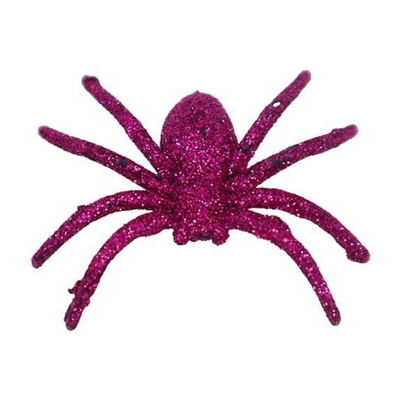 Getwin,Set of Multicolored Glitter Plastic Spider Prank Decorations, Sparkling Halloween Spiders for Pranks, Party Displays, and Themed Events