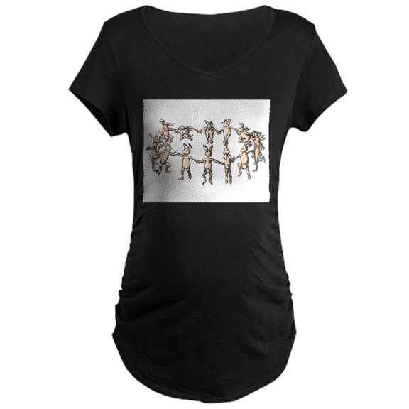 CafePress - Dancing Bunnies In A Circle Maternity T Shirt - Maternity Dark T-Shirt