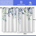 thumbnail image 3 of Floral Eucalyptus Kitchen Curtains - Spring Watercolor Plant Leaves with Floral Botanical Tier Cafe Curtains for Bathroom Living RV Rod Pocket Window Drapes 36 Inch 2 Panels Set 28"x36", 3 of 5