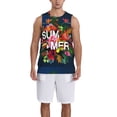 thumbnail image 4 of Easygdp Summer Birds and Flowers Men's Mesh Basketball Jersey Quick Drying Sleeveless Shirts Fitted Muscle Tank Tops Sport Round Neck T-Shirt - X-Large, 4 of 9
