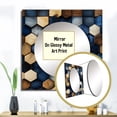 thumbnail image 3 of Designart "Hexagonal Harmony In Beige And Blue" 0 Square Mirror Wall Decor Modern - Large Blue Square Bathroom Mirror - Square Printed Wall Mirror Art, 3 of 5