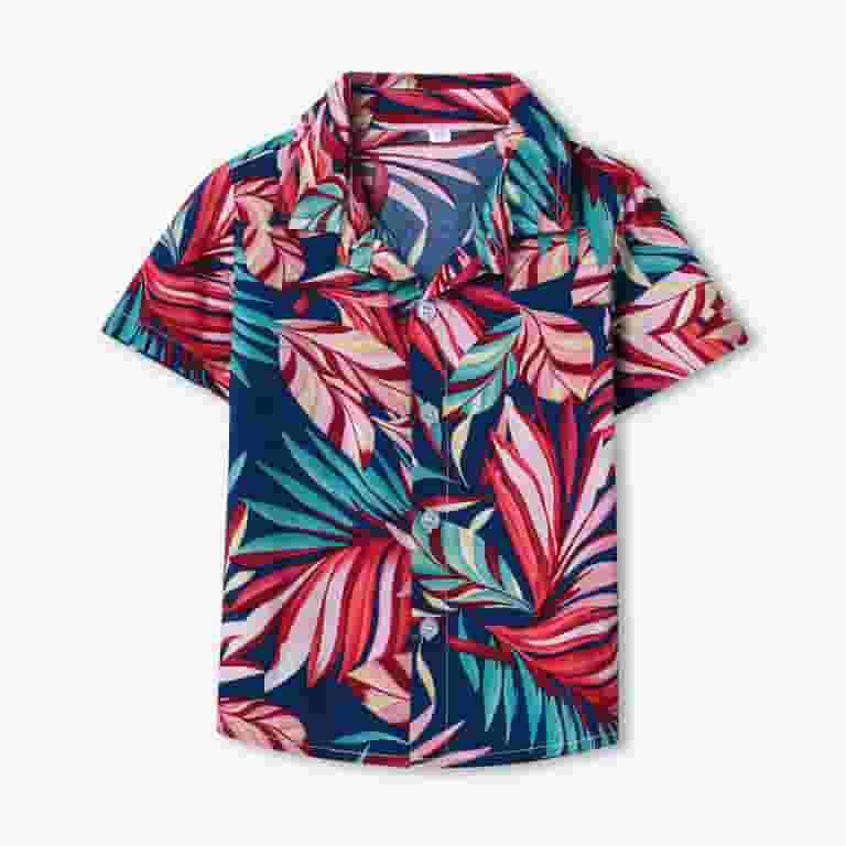 GD着用!【8SECONDS】Flower Pajama Shirt GD Collaboration gdxvjhbj Button Down Shirt Boys Short Sleeve Shirts for Boys