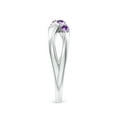 thumbnail image 3 of ANGARA Natural 0.12 Ct. Amethyst with Diamond Classic Ring in 14K White Gold for Women (Ring Size: 5.5), 3 of 8