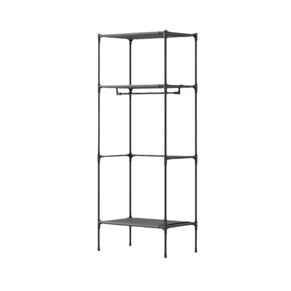 Qholemyo Freestanding Coat Rack - Corner Closet Organizers and Storage with 2 Shelves (Entryway/Bedroom)