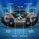 thumbnail image 2 of Philips Reproductor de CD portátil Boombox Bluetooth con reproductor de casete, potente reproductor de CD estéreo todo en uno para el hogar, altavoces Mega Bass Reflex, entrada de radio/USB/MP3/AUX co, 2 of 5