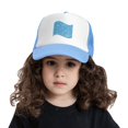 thumbnail image 2 of PAYOHTO Kids Blue Nautical Marine Themed Baseball Hat Back Adjustable Mesh Breathable Hats Sky Blue Trucker Cap Outdoor Fishing Sun Caps for Boys or Girls ages 4-10, 2 of 9