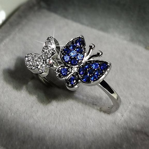 Women Rings Cute Fashion Full Diamond Ring Brass White Steel Elegant Jewelry KYRA01012 Size 6 7 8 9 10 Stylish