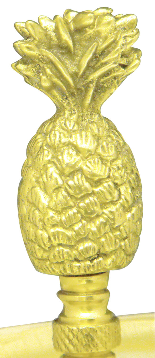 Welcome Hospitality-Tropical-Pineapple Polished Brass Large Lamp Finial 3''High 