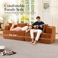 thumbnail image 3 of Muumblus Boneless Modular Sectional Sofa, 96" Oversized Deep Seat Loveseat Sofa, Cozy Cloud Living Room Couch, Orange Teddy, 3 of 9