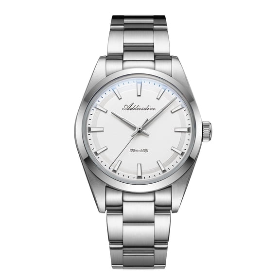 ADDIESDIVE Men's Dive Watch 100m, Quartz Watch with VH31 Sweep Second, 316L Stainless Steel Dive Watch for Men, BGW9 Luminous for Swimming