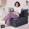 thumbnail image 1 of Sofá cama plegable 4 en 1 convertible HILERO, gris oscuro, 1 of 9