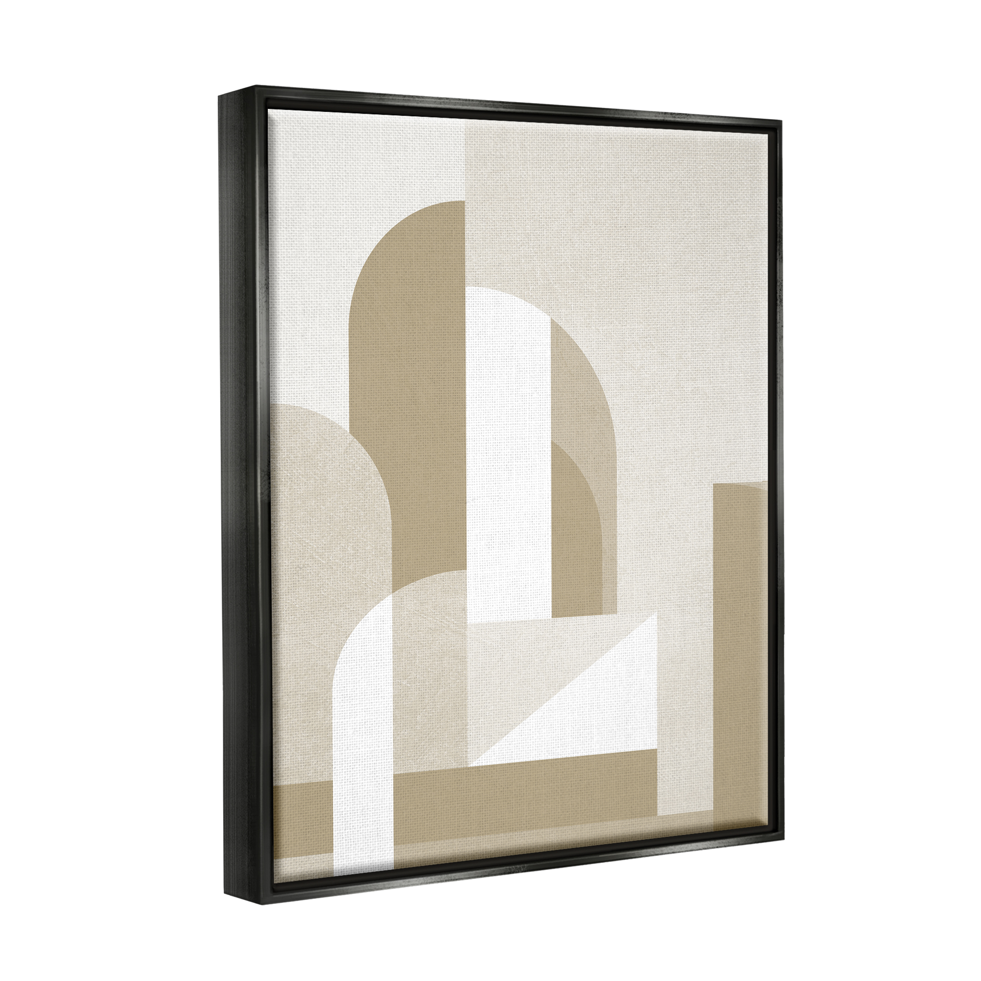 Stupell Industries Neutral Arches Architecture Abstract Painting Black Floater Framed Canvas Art Print Wall Art, 17 x 21