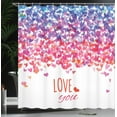 thumbnail image 4 of Ambesonne Romantic Shower Curtain, Hearts Love Springtime, 69"Wx84"L, Multicolor, 4 of 5
