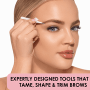Japonesque Brow Grooming Kit, Includes Slant Tweezer, Point Tweezer, Scissors & Spoolie, 4 Piece
