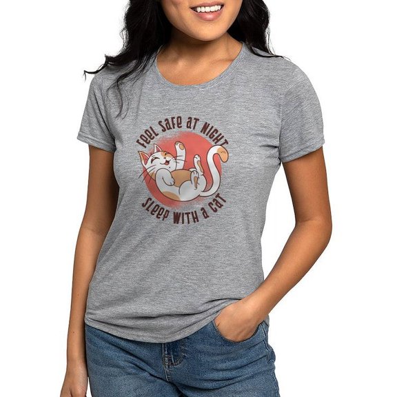 CafePress - Sleep With A Cat T Shirt - Womens Tri-blend T-Shirt