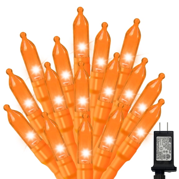 LAMPHOME Orange Halloween String Lights Outdoor, 32.5FT 100 LED Waterproof Christmas Lights with 16 Lighting Modes for Halloween Garden Party Christmas Xmas Tree Lights Decor