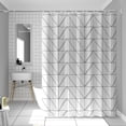 thumbnail image 1 of Waterproof shower curtain geometric triangle (Mig) single curtain without rod width 200*height 200 (with hanging ring), 1 of 1