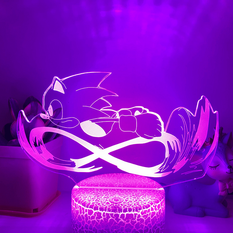 YARRD Sonic Night Light for Kids Sonic Lamp Sonic Led Night Lights 3D Sonic  Lamps for Boys Room Sonic Light