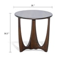 thumbnail image 5 of Benjara Natra Side End Table- 26" Round- Cutout Base- Dark Brown Solid Wood, 5 of 7