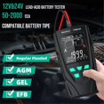 thumbnail image 4 of Car Battery Tester 12V/24V Battery System Analyzer 50-2000CCA Battery Health Display Comprehensive Diagnostic Test Tool, 4 of 5