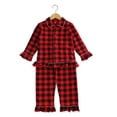 thumbnail image 4 of Pijamas navideños a juego con botones para niños y niñas, ropa de dormir 95% algodón a cuadros de Búfalo, PJS de Navidad, 4 of 4