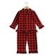 thumbnail image 4 of Pijama de algodón a cuadros para bebé, ropa de invierno a juego, bujolo, manga larga con volantes, conjuntos de pijamas de Navidad para niños y niñas, 4 of 4