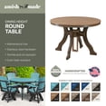 thumbnail image 3 of Artistry Round Dining Table - 42" Blue HDPE Plastic - Outdoor Patio Table, 3 of 7