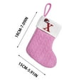 thumbnail image 3 of Beautynvta 2 Pcs Christmas Stockings with Initials, 7.1'' Personalized Embroidered Xmas Stockings, Knited Pink White Christmas Stocking for Family Holiday Decorations and Xmas Tree Fireplace, X, 3 of 5