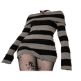 thumbnail image 2 of Robe Gothique Femme Punk Épaules Dénudées Robe Rayée Tricotée Y2k Robe Grunge Fée Halloween Vêtements Dark Academia, 2 of 5