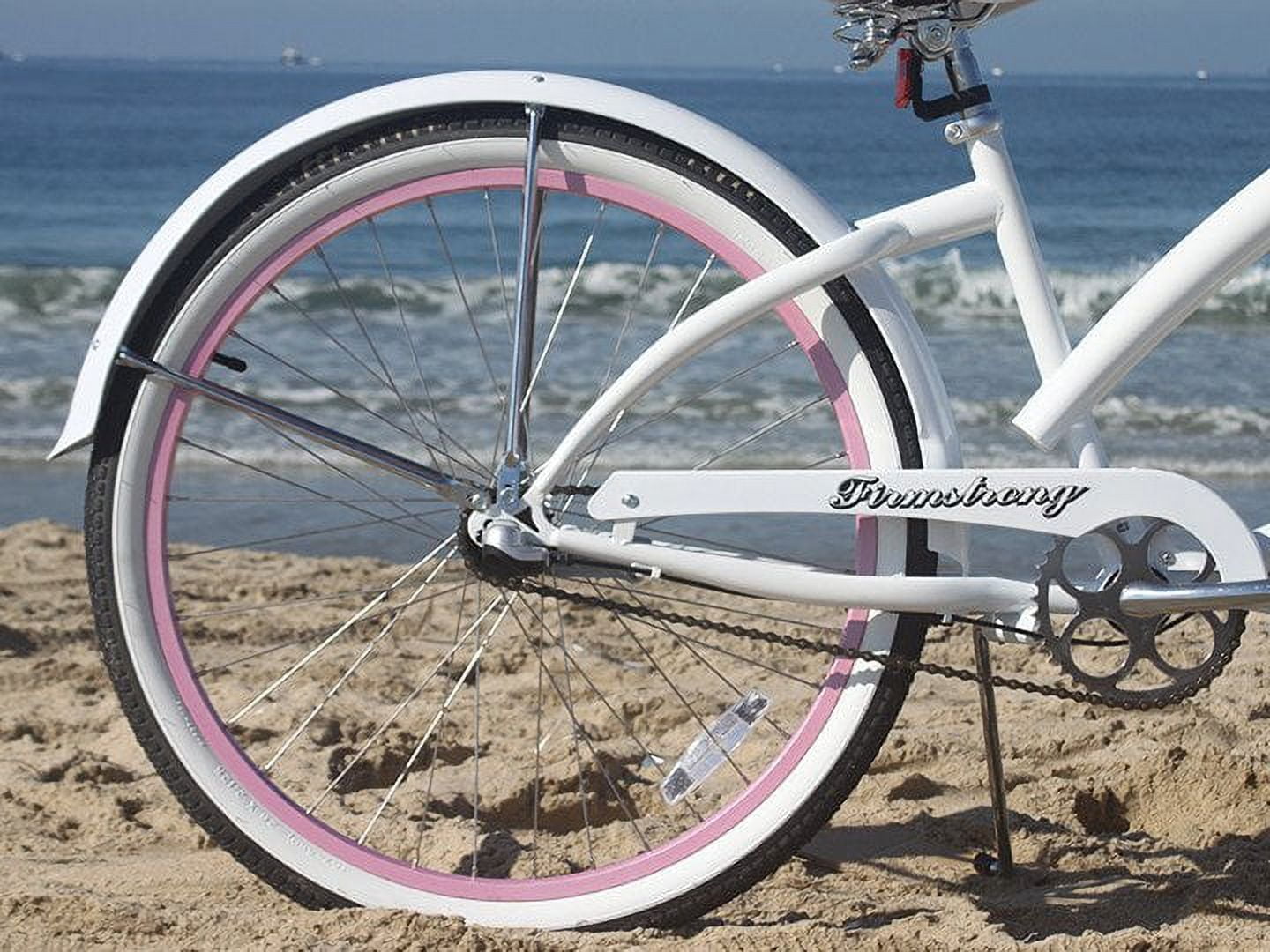 Firmstrong Bella Fashionista, 26", Women's, Three Speed, White/Pink