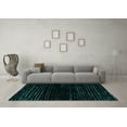 thumbnail image 3 of Ahgly Company Machine Washable Indoor Square Abstract Turquoise Blue Modern Area Rugs, 7' Square, 3 of 4