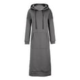 thumbnail image 4 of Brilliant Fall Dresses for Women Long Sleeve Women's Casual Long-sleeve Pocket Pullover Hoodie Dress Spring 2025 New Dresses, 4 of 6