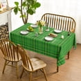 thumbnail image 2 of St. Patrick''s Day Tablecloth 60×120 Inch Rectangular, Green Buffalo Plaid Rural Style Washable Seasonal Table Cover for Party Picnic Dinner Decor, 2 of 6