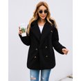 thumbnail image 1 of BAMAIA Manteau Caban Décontracté pour Femmes en Polaire Fausse Fourrure Bouton Chaud Automne Hiver Veste avec Poches, 1 of 8