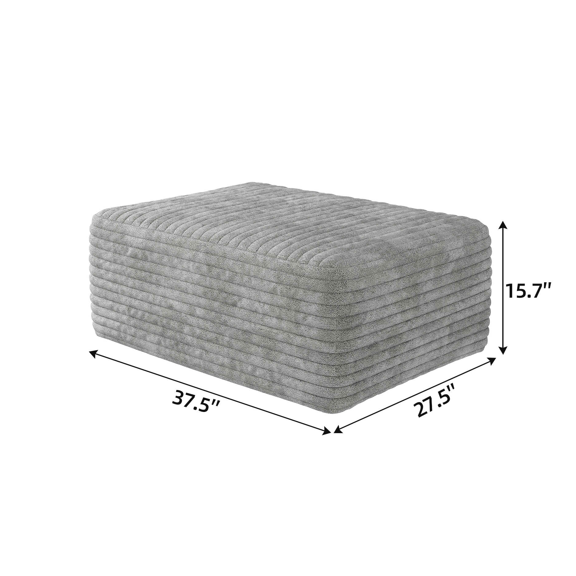 MAYEERTY Corduroy Sofa Ottoman, Plush Soft Fabric Footrest, No Assembly Required Leisure Stool for Living Room and Bedroom