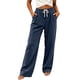 thumbnail image 1 of Neewe Corduroy Pants for Women Casual Drawstring Elastic High Waist Straight Wid Leg Pants Loose Comfy Trousers with Pockets, 1 of 7