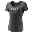 thumbnail image 2 of Women's Fanatics Charcoal Chicago Bulls Double-Fade Space-Dye V-Neck T-Shirt, 2 of 3