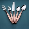 thumbnail image 2 of Copper Antique Hammered Twisted Urban 20-piece Flatware Set, 2 of 4