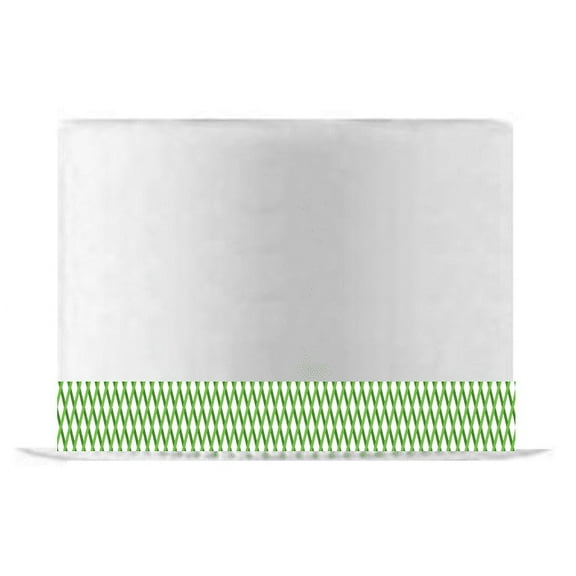 Green and White Diamonds Edible Cake Decoration Ribbon -6 Slim Strips
