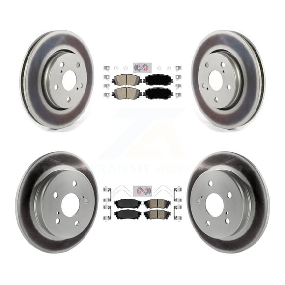 Transit Auto Front Rear Ceramic Pads and Coated Disc Brake Rotors Kit for Car 2019 Toyota C-HR To 06 18 Vehicles Manufactured In Japan KGA-104747