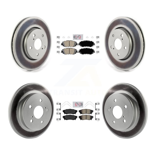 Transit Auto Front Rear Ceramic Pads and Coated Disc Brake Rotors Kit for Car 2019 Toyota C-HR To 06 18 Vehicles Manufactured In Japan KGA-104747