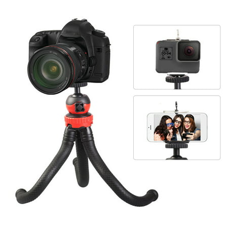 Mini Flexible Tripod Octopus Spider Stand Holder with 360° Ball Head for GoPro Heor 6/5/4/3+/3 Yi Action Camera for Canon Nikon Sony DSLR for iPhone X 8 7 Cell