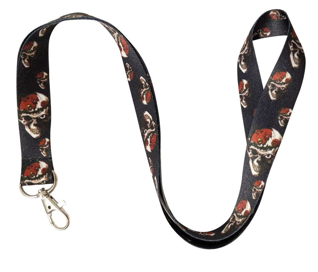 Skull Black Keychain Holder Lanyard